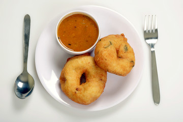 Sambar Vada, an indian regional food