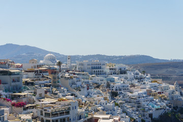 Amazing Panoramic view to bay of Sanorini island, Thira, Cyclades, Greece