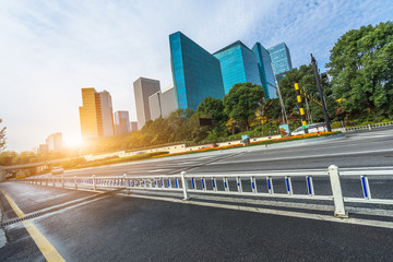 Obraz premium urban traffic road with cityscape in modern city of China.