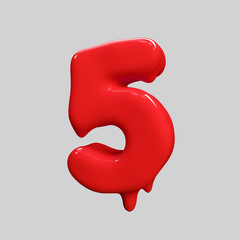 red liquid alphabet.halloween alphabet.3D Rendering. 
