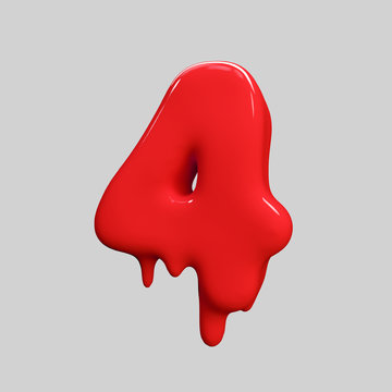red liquid alphabet.halloween alphabet.3D Rendering. 