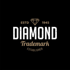 Diamonds Logo Hipster style. Hipster retro vintage diamond label, badge, crest. Retro Vintage Insignias. Vector design elements, business signs, logos, identity, labels, badges and objects. - Vector - 245300406