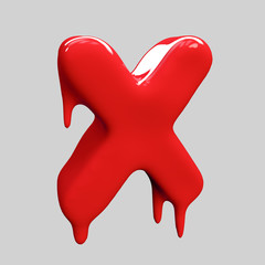 red liquid alphabet.halloween alphabet.3D Rendering. 