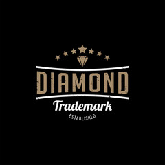 Diamonds Logo Hipster style. Hipster retro vintage diamond label, badge, crest. Retro Vintage Insignias. Vector design elements, business signs, logos, identity, labels, badges and objects. - Vector - 245300455