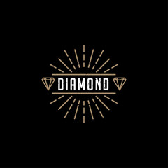 Diamonds Logo Hipster style. Hipster retro vintage diamond label, badge, crest. Retro Vintage Insignias. Vector design elements, business signs, logos, identity, labels, badges and objects. - Vector - 245300603