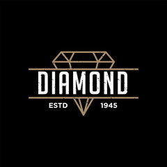 Diamonds Logo Hipster style. Hipster retro vintage diamond label, badge, crest. Retro Vintage Insignias. Vector design elements, business signs, logos, identity, labels, badges and objects. - Vector - 245300641