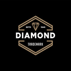 Diamonds Logo Hipster style. Hipster retro vintage diamond label, badge, crest. Retro Vintage Insignias. Vector design elements, business signs, logos, identity, labels, badges and objects. - Vector - 245300651