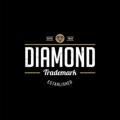 Diamonds Logo Hipster style. Hipster retro vintage diamond label, badge, crest. Retro Vintage Insignias. Vector design elements, business signs, logos, identity, labels, badges and objects. - Vector - 245300667