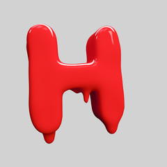 red liquid alphabet.halloween alphabet.3D Rendering. 