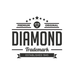 Diamonds Logo Hipster style. Hipster retro vintage diamond label, badge, crest. Retro Vintage Insignias. Vector design elements, business signs, logos, identity, labels, badges and objects. - Vector - 245300826