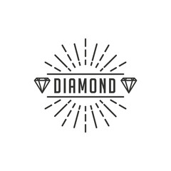 Diamonds Logo Hipster style. Hipster retro vintage diamond label, badge, crest. Retro Vintage Insignias. Vector design elements, business signs, logos, identity, labels, badges and objects. - Vector - 245300833