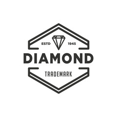 Diamonds Logo Hipster style. Hipster retro vintage diamond label, badge, crest. Retro Vintage Insignias. Vector design elements, business signs, logos, identity, labels, badges and objects. - Vector - 245300844