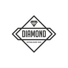 Diamonds Logo Hipster style. Hipster retro vintage diamond label, badge, crest. Retro Vintage Insignias. Vector design elements, business signs, logos, identity, labels, badges and objects. - Vector - 245300855