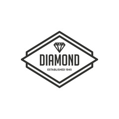 Diamonds Logo Hipster style. Hipster retro vintage diamond label, badge, crest. Retro Vintage Insignias. Vector design elements, business signs, logos, identity, labels, badges and objects. - Vector - 245300876