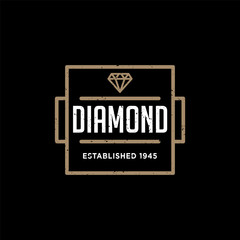 Diamonds Logo Hipster style. Hipster retro vintage diamond label, badge, crest. Retro Vintage Insignias. Vector design elements, business signs, logos, identity, labels, badges and objects. - Vector - 245301027