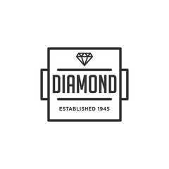 Diamonds Logo Hipster style. Hipster retro vintage diamond label, badge, crest. Retro Vintage Insignias. Vector design elements, business signs, logos, identity, labels, badges and objects. - Vector - 245301044