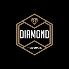 Diamonds Logo Hipster style. Hipster retro vintage diamond label, badge, crest. Retro Vintage Insignias. Vector design elements, business signs, logos, identity, labels, badges and objects. - Vector - 245301047