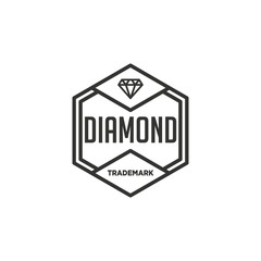 Diamonds Logo Hipster style. Hipster retro vintage diamond label, badge, crest. Retro Vintage Insignias. Vector design elements, business signs, logos, identity, labels, badges and objects. - Vector - 245301055
