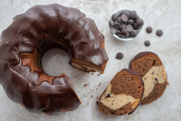 Traditional chocolate gugelhupf 