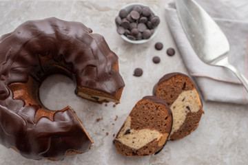 Traditional chocolate gugelhupf 