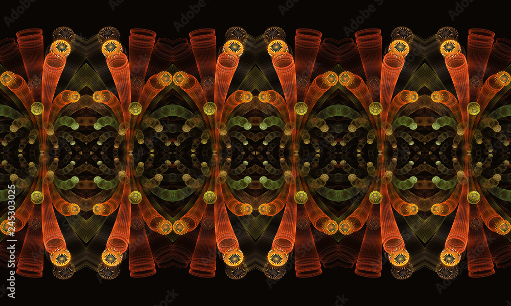 Poster abstract 3d computer generated multicolored intersect patterns artwork