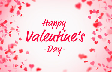 Valentine’s day Card with falling hearts