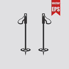 Ski sticks icon.Vector illustration.