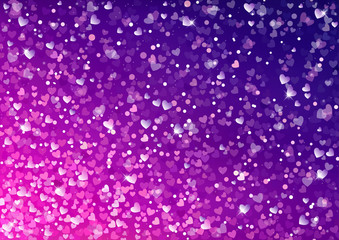 Glittering Hearts Textured Background - Colorful Illustration for Your Valentine or Love Composition, Vector