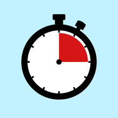 Stoppuhr Icon zeigt: 15 Minuten 15 Sekunden oder 3 Stunden