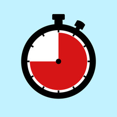 Stoppuhr Icon zeigt: 45 Minuten 45 Sekunden oder 9 Stunden