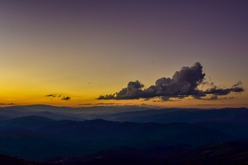 Sunset at Doi Chang Mub , Mae Fa Luang ,Chiang Rai , Thailand.