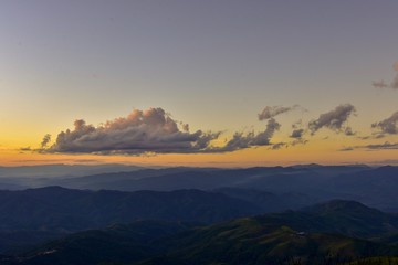 Sunset at Doi Chang Mub , Mae Fa Luang ,Chiang Rai , Thailand.