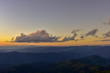 Sunset at Doi Chang Mub , Mae Fa Luang ,Chiang Rai , Thailand.
