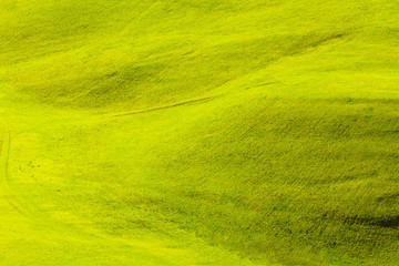 green hills and fields aerial view