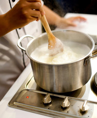 Chef cooking food in the kitchen, Chef preparing food