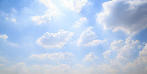 Summertime Season, Nice Natural Landscape View of bright sunny day with colorful blue sky cloudscape background. Traveling, Vacation, Refreshing, Relaxing, Holiday, Vacation and Cheering up concept