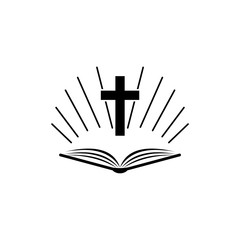 Holy Bible Flat Icon or logo