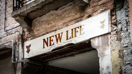 Obraz premium Sign 383 - NEW LIFE