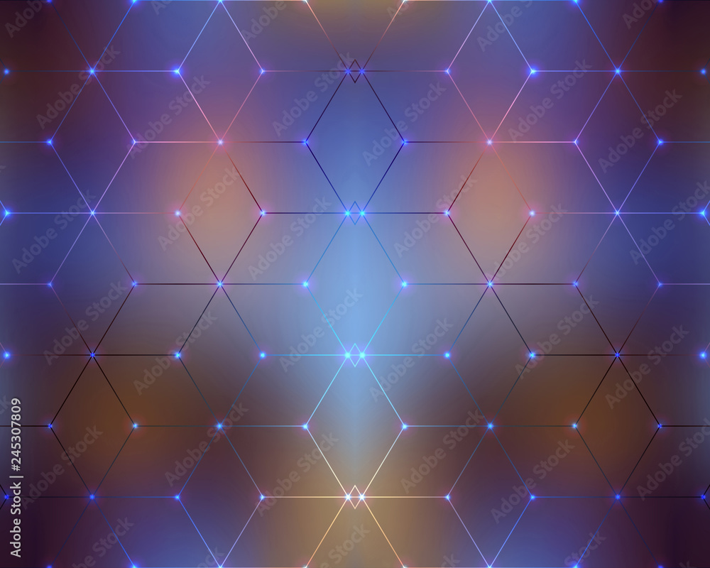 Poster 3d computer generated abstract unique smooth artistic multicolored modern smooth network artwork