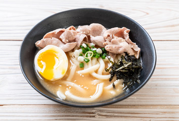 udon ramen noodles with pork soup