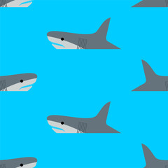 Shark pattern seamless. Marine predator background. Vector texture
