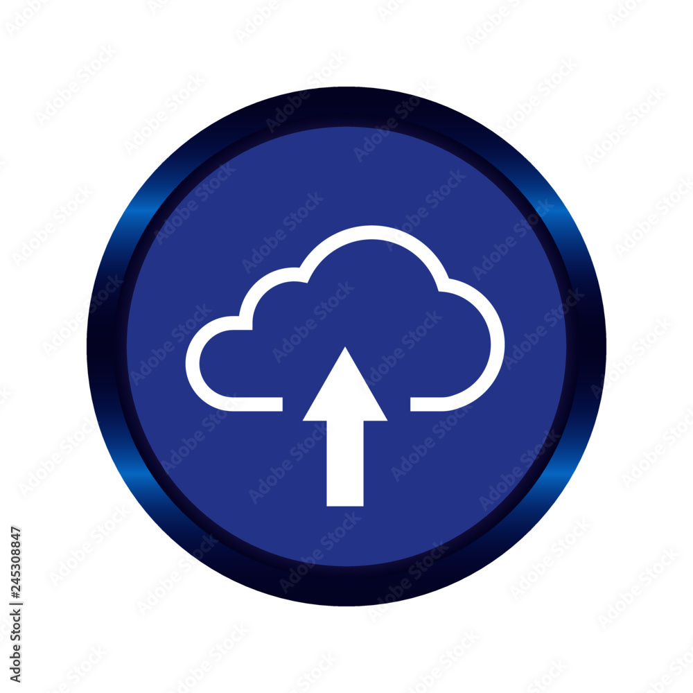Aufkleber vector illustration of upload icon cloud. cloud infrastructure concept.