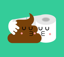 Shit and paper love. Toilet Romatic Valentine