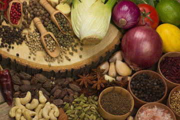colored spices background