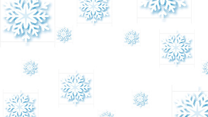 Snowflakes design for winter with place text space. Abstract Paper Craft Snowflakes background. greeting card for winter. paper art design. vector, illustration.