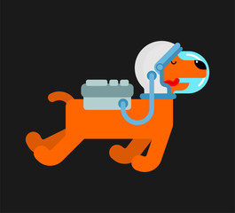Dog astronaut space. Pet spaceman. puppy cosmonaut costume.
