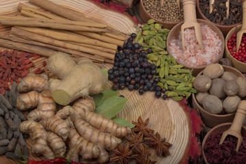 Fototapeta premium different spices background
