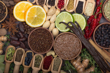 set of spices background