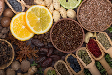 set of spices background