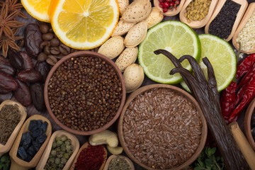 set of spices background